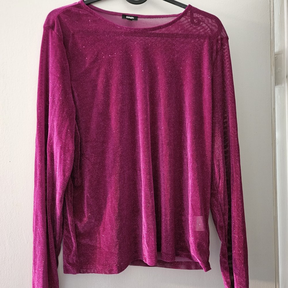 Express Pink Long Sleeve Blouse